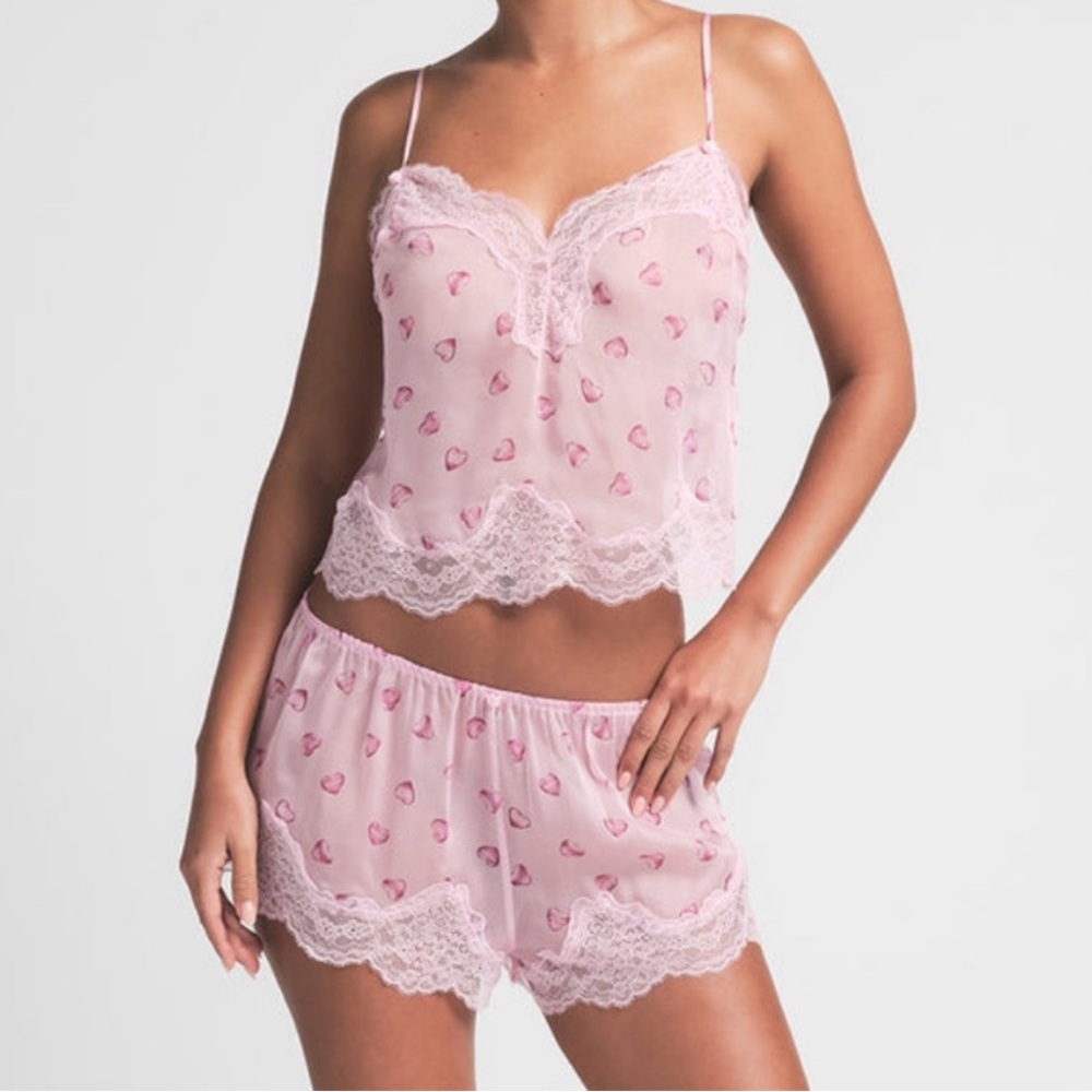 NWT SKIMS Romance Lace Cami and Short Set Valentines Limited Edition